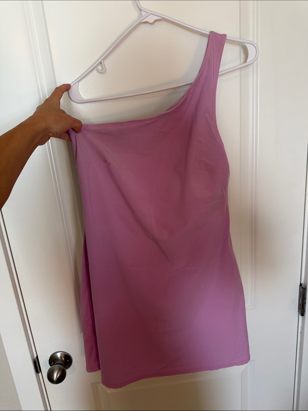 Abercrombie & Fitch Women’s One-Shoulder Atheltic Dress in Bubblegum Pink